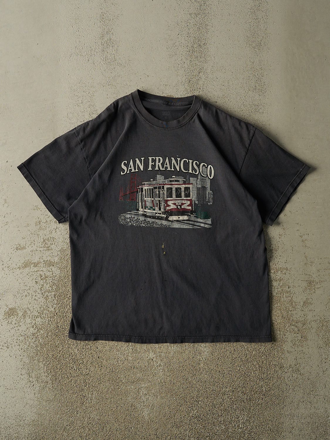 Vintage 90s Faded Charcoal Grey San Francisco Tee (L/XL)