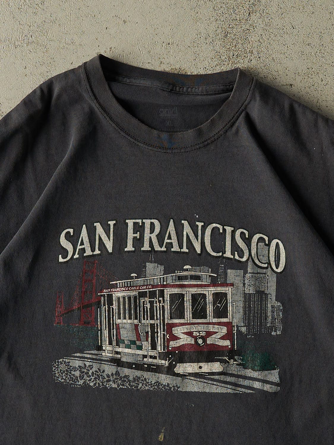 Vintage 90s Faded Charcoal Grey San Francisco Tee (L/XL)