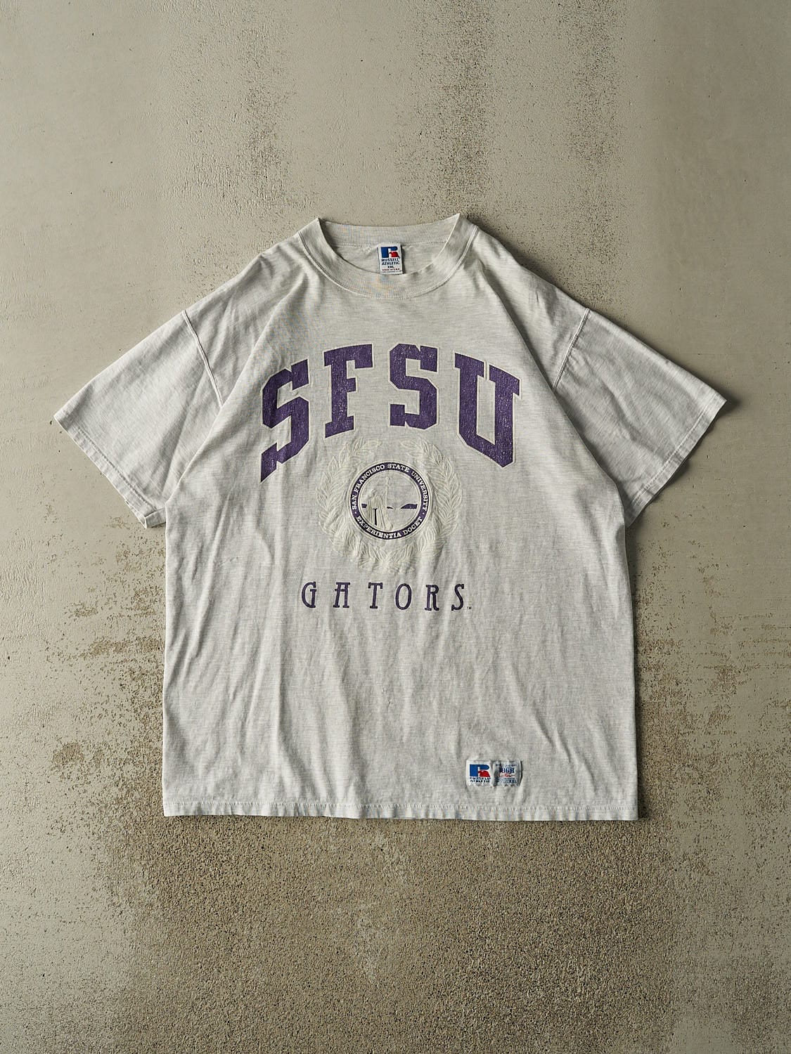 Vintage 90s Heather Grey Russell Athletic San Fransisco State University Tee (XL/XXL)