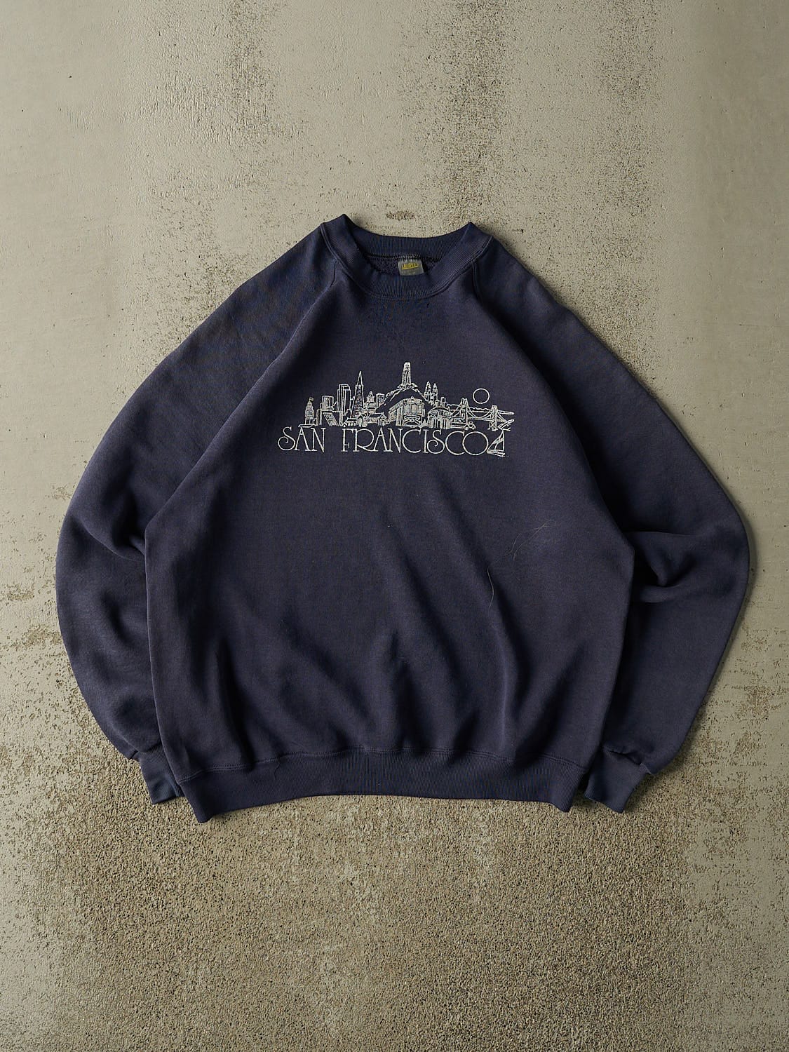 Vintage 80s Sun Faded Navy Blue San Francisco Crewneck (M)