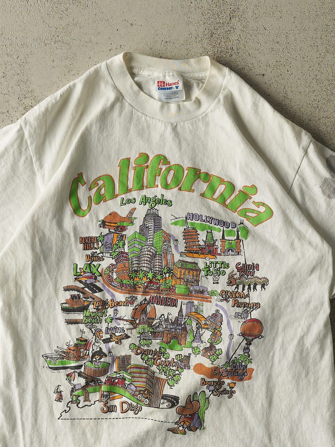 Vintage 90s White California Tourism Tee (S/M)