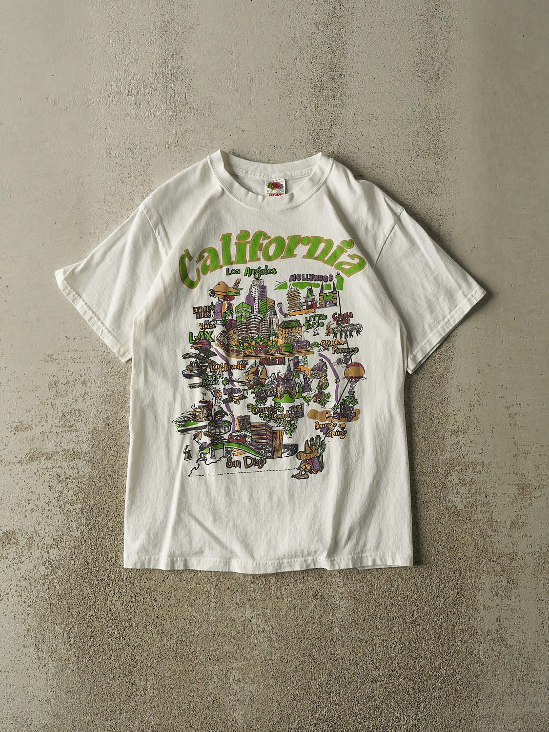 Vintage Y2K White California Tourism Tee (S/M)