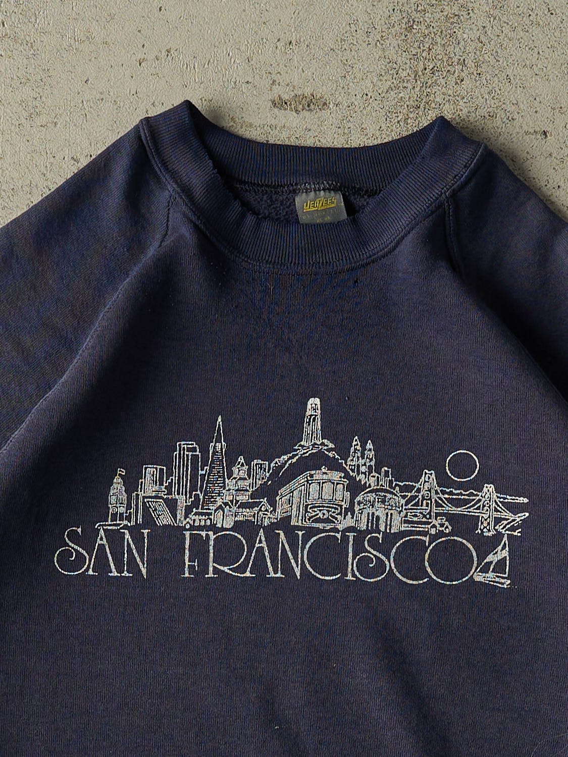 Vintage 80s Sun Faded Navy Blue San Francisco Crewneck (M)