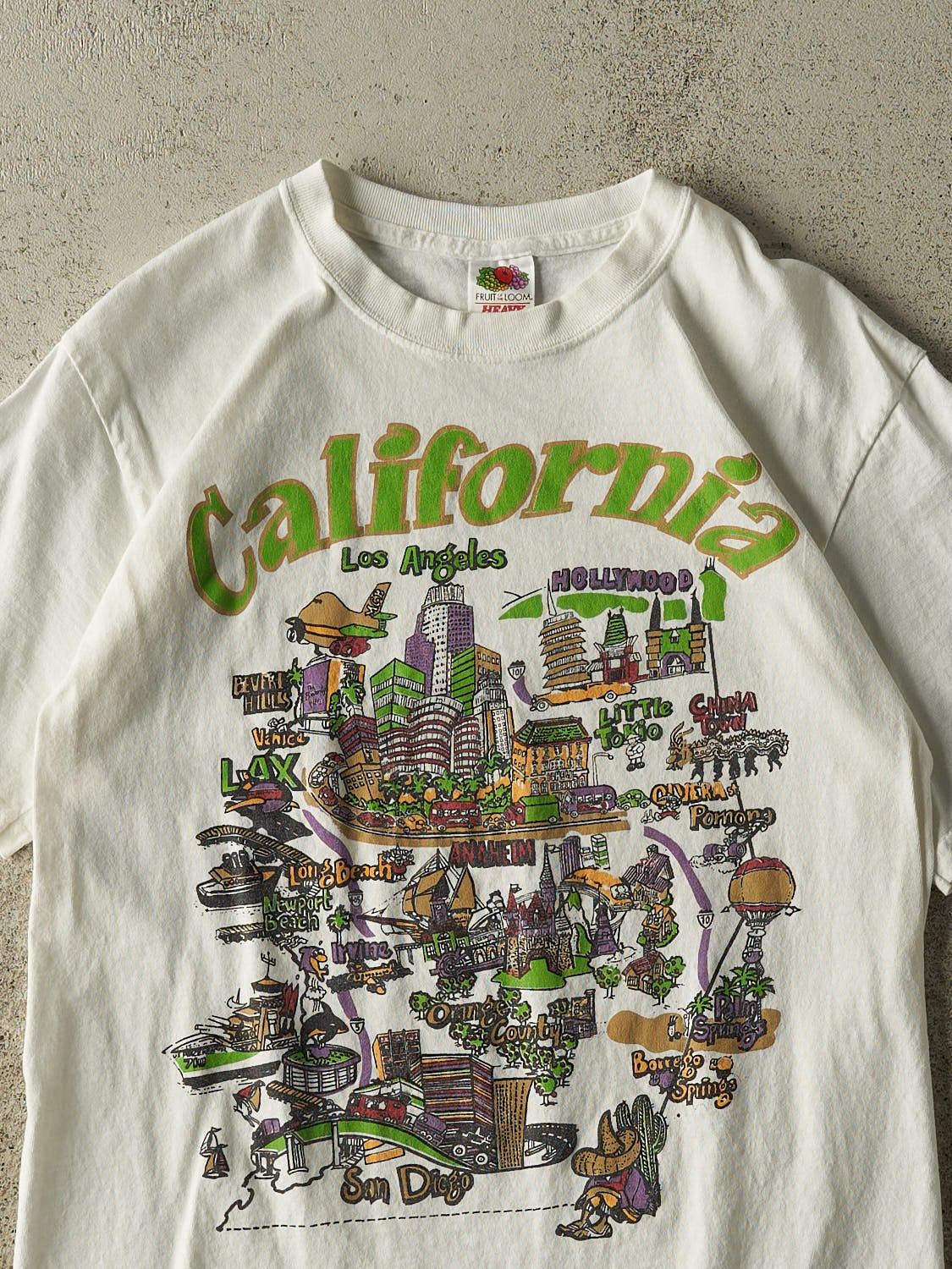 Vintage Y2K White California Tourism Tee (S/M)