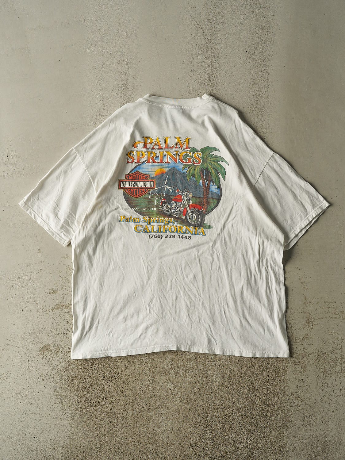 Vintage 97' White Harley Davidson Palm Springs, CA Tee (XXL/XXXL)