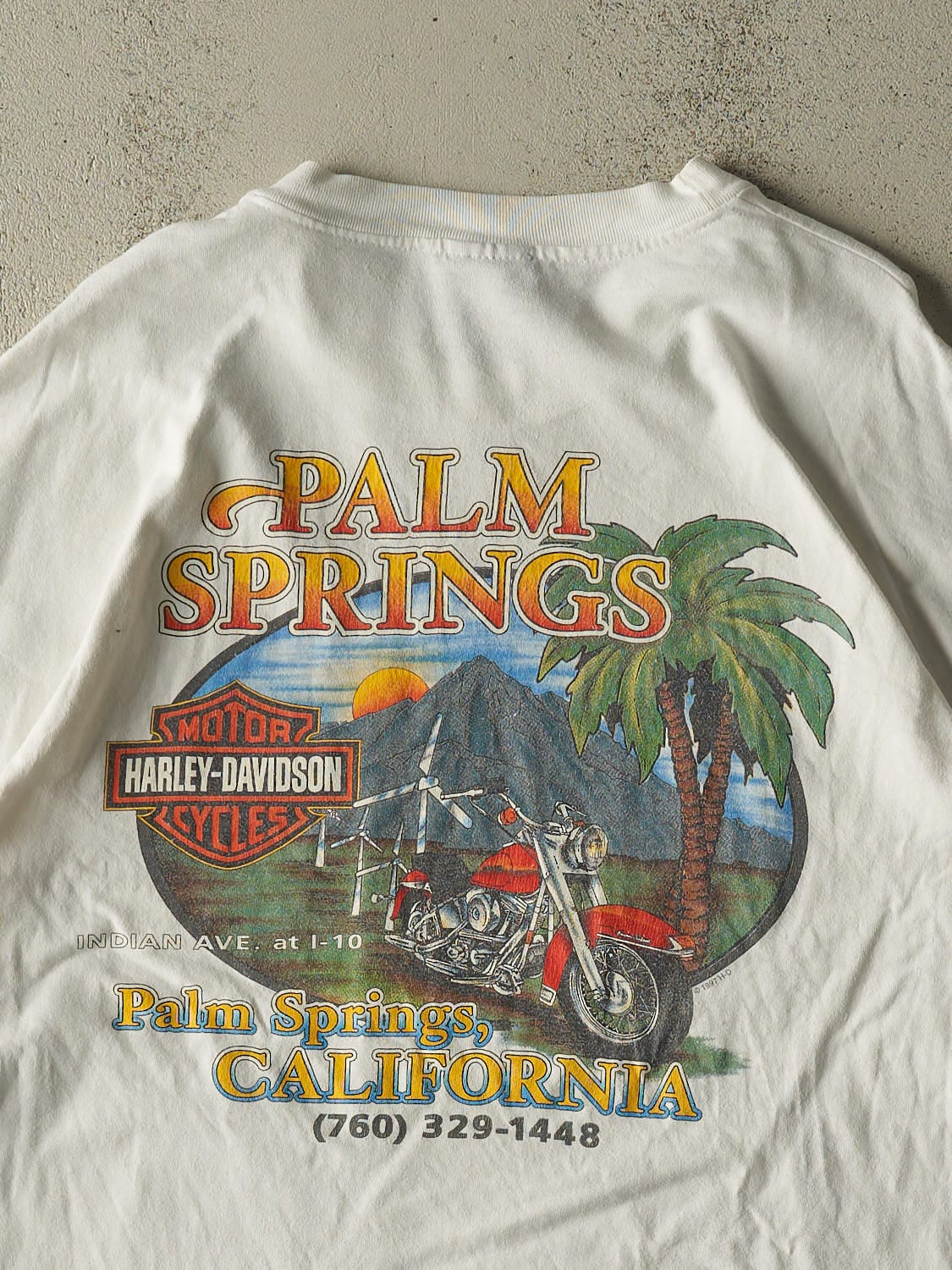 Vintage 97' White Harley Davidson Palm Springs, CA Tee (XXL/XXXL)