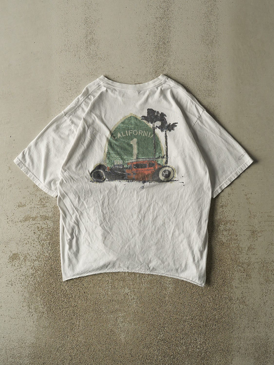 Vintage Y2K White California Hot Rod Tee (L/XL)