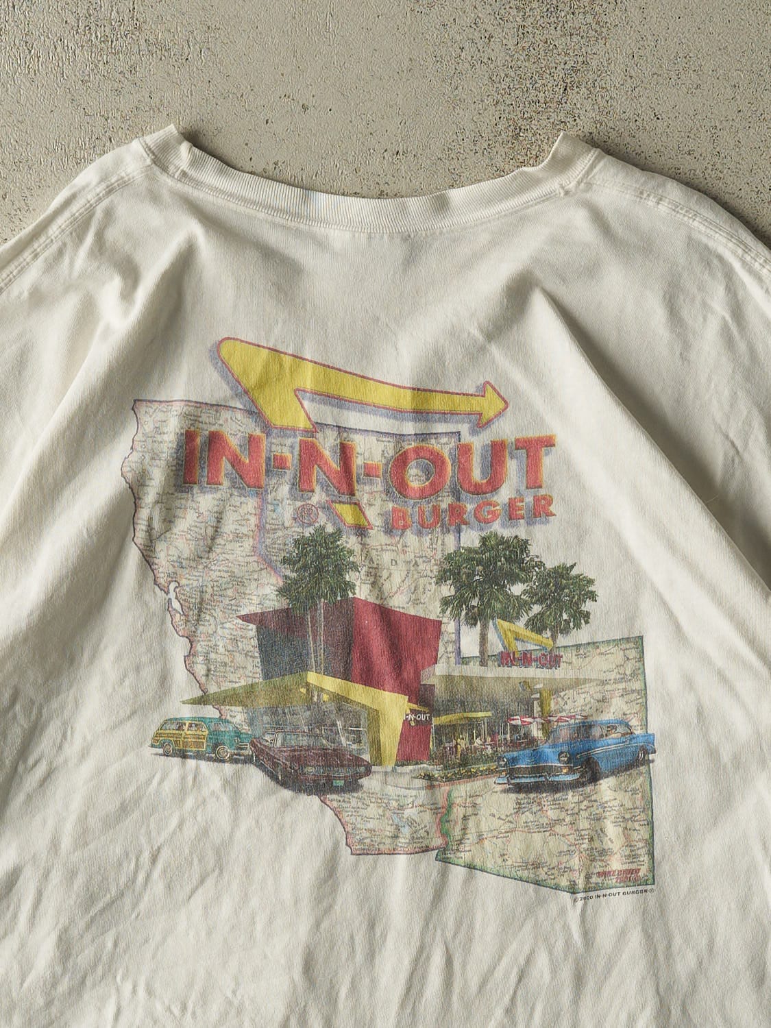 Vintage 00' White In 'N' Out Burger California Tee (XL/XXL)