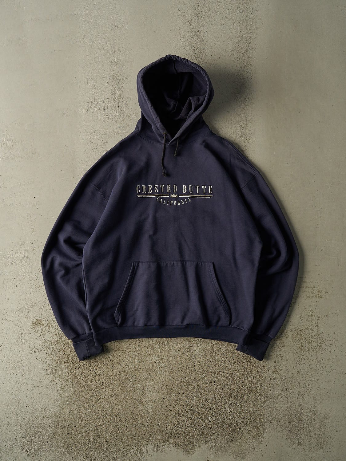 Vintage 90s Navy Blue Crested Butte California Hoodie (XL/XXL)