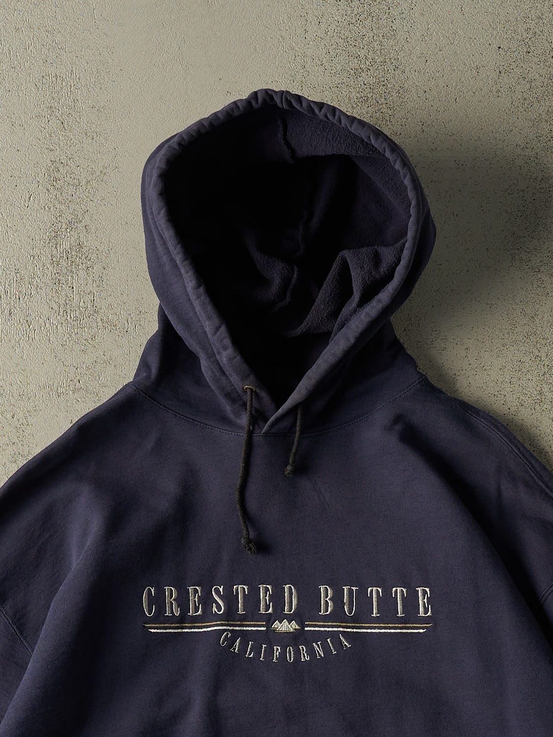 Vintage 90s Navy Blue Crested Butte California Hoodie (XL/XXL)