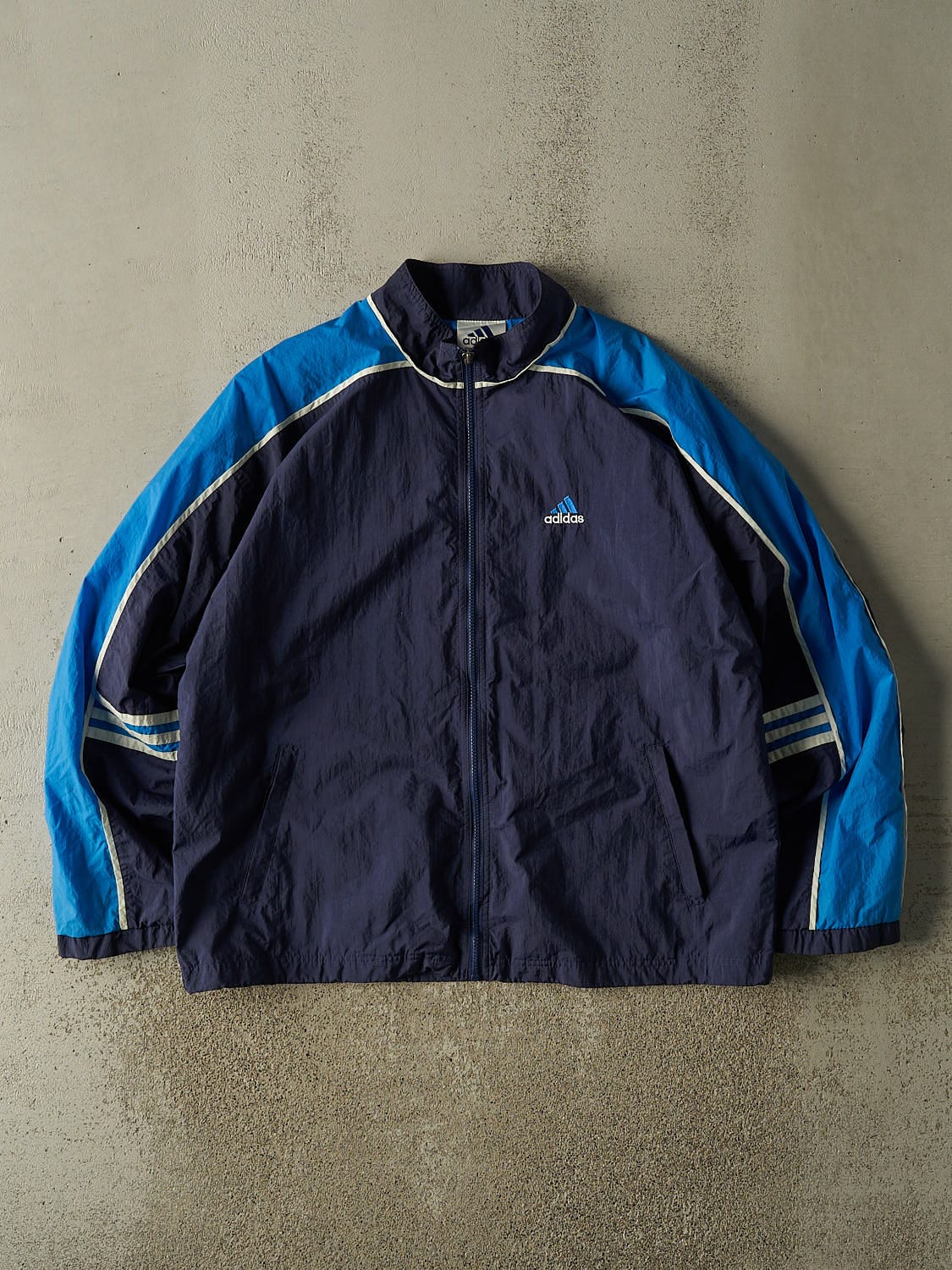 Vintage 90s Navy Blue Adidas Track Jacket (XL/XXL)