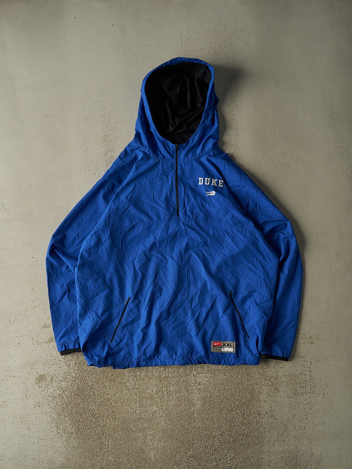 Vintage Y2K Blue Nike Duke University Quarter Zip Windbreaker Jacket (XXXL)