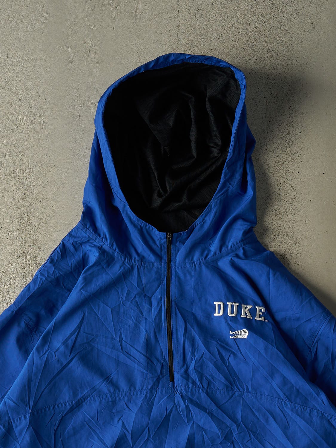 Vintage Y2K Blue Nike Duke University Quarter Zip Windbreaker Jacket (XXXL)