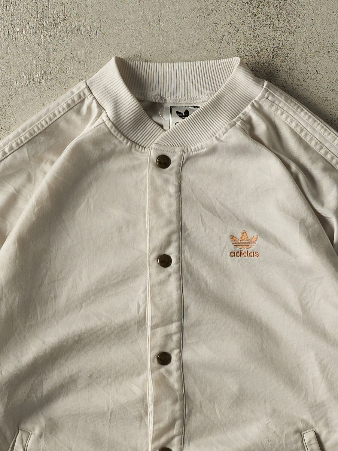 Vintage Y2K White Adidas Track Jacket (L/XL)