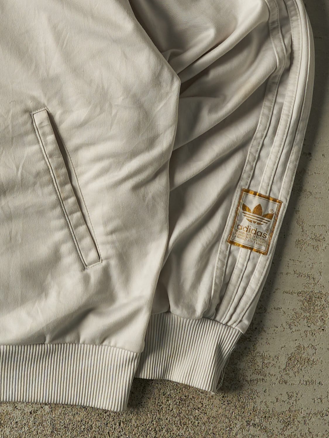 Vintage Y2K White Adidas Track Jacket (L/XL)