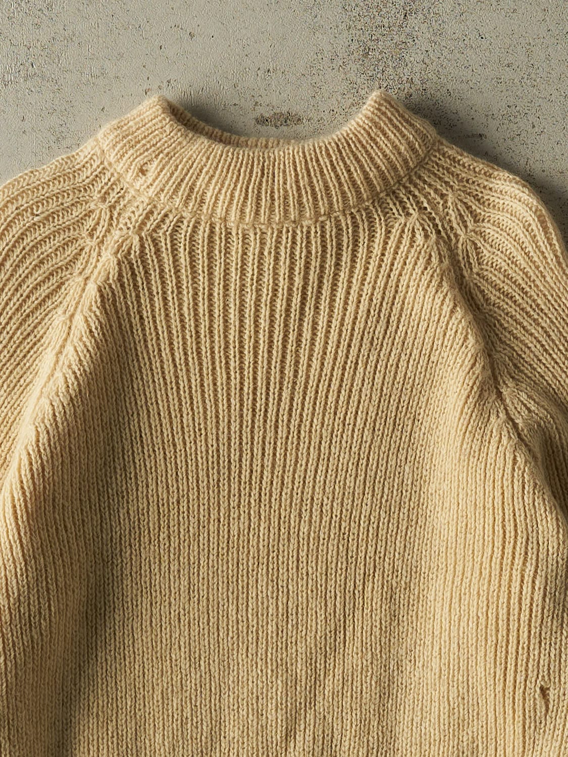Vintage 80s Beige Mock Neck Knit (S/M)