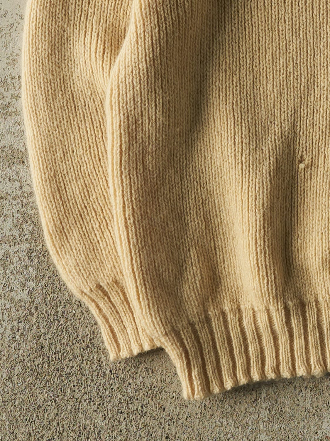 Vintage 80s Beige Mock Neck Knit (S/M)