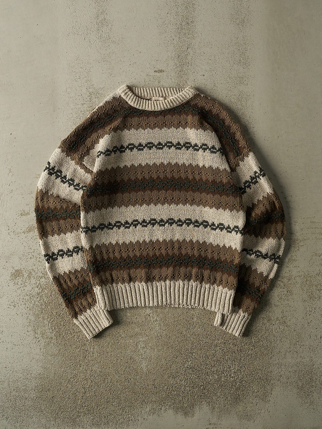 Vintage 90s Beige Patterned Knit (M/L)
