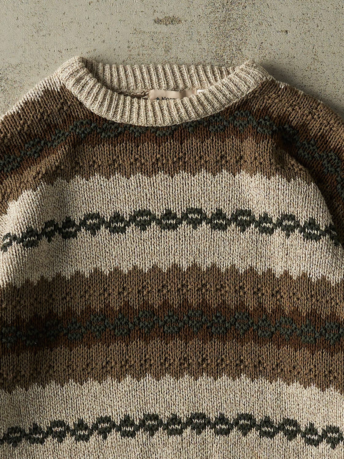 Vintage 90s Beige Patterned Knit (M/L)