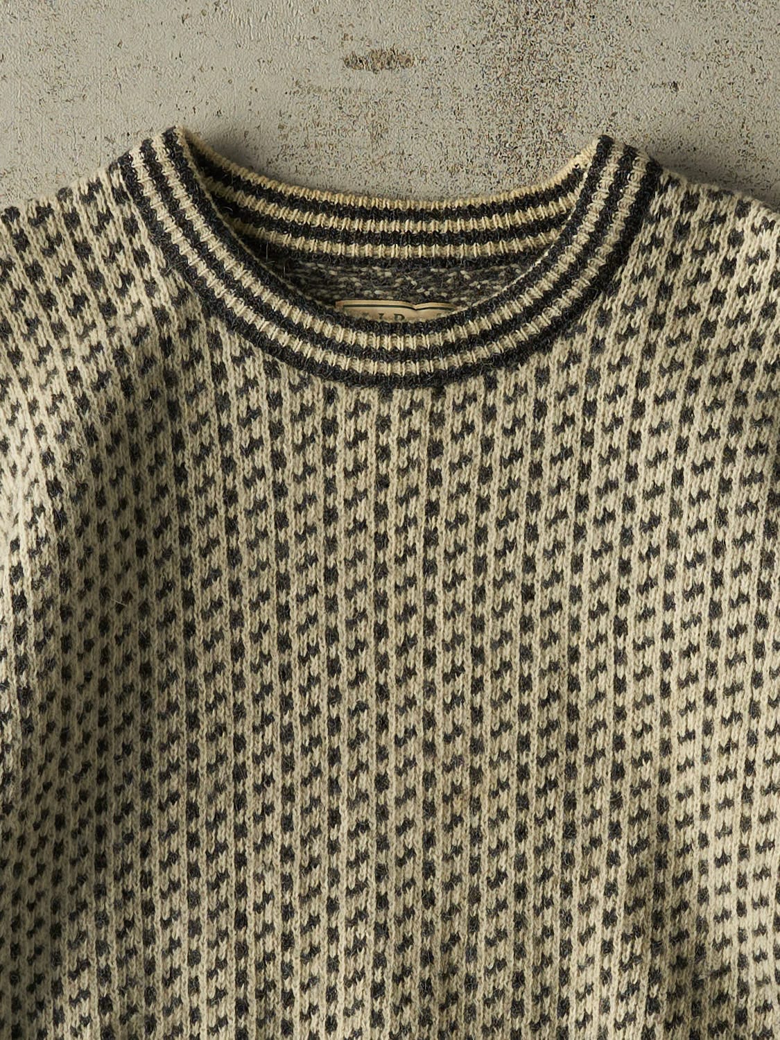 Vintage 90s Beige LL Bean Patterned Knit (M/L)