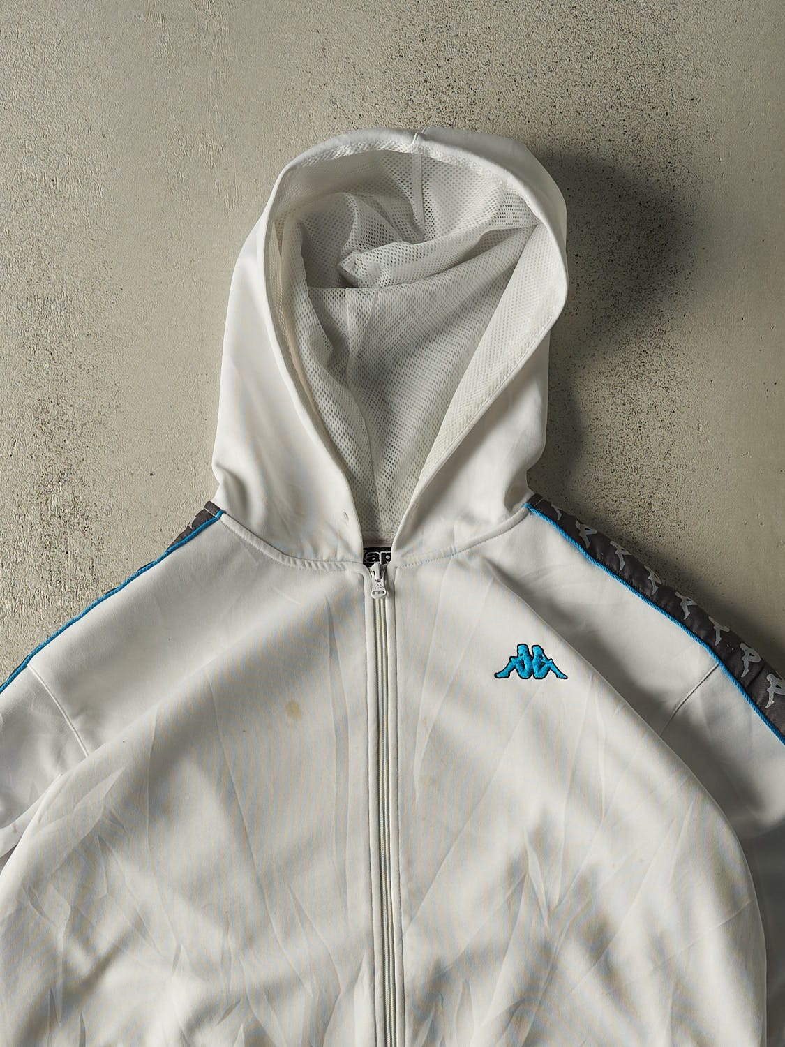Vintage Y2K White Kappa Zip Up Hoodie (XL/XXL)