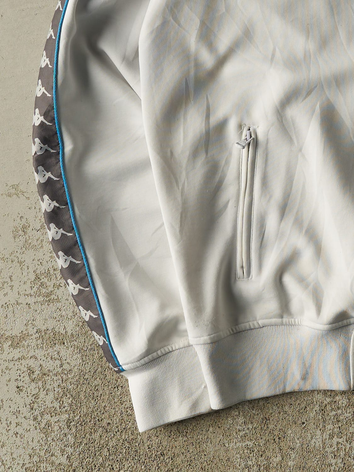 Vintage Y2K White Kappa Zip Up Hoodie (XL/XXL)