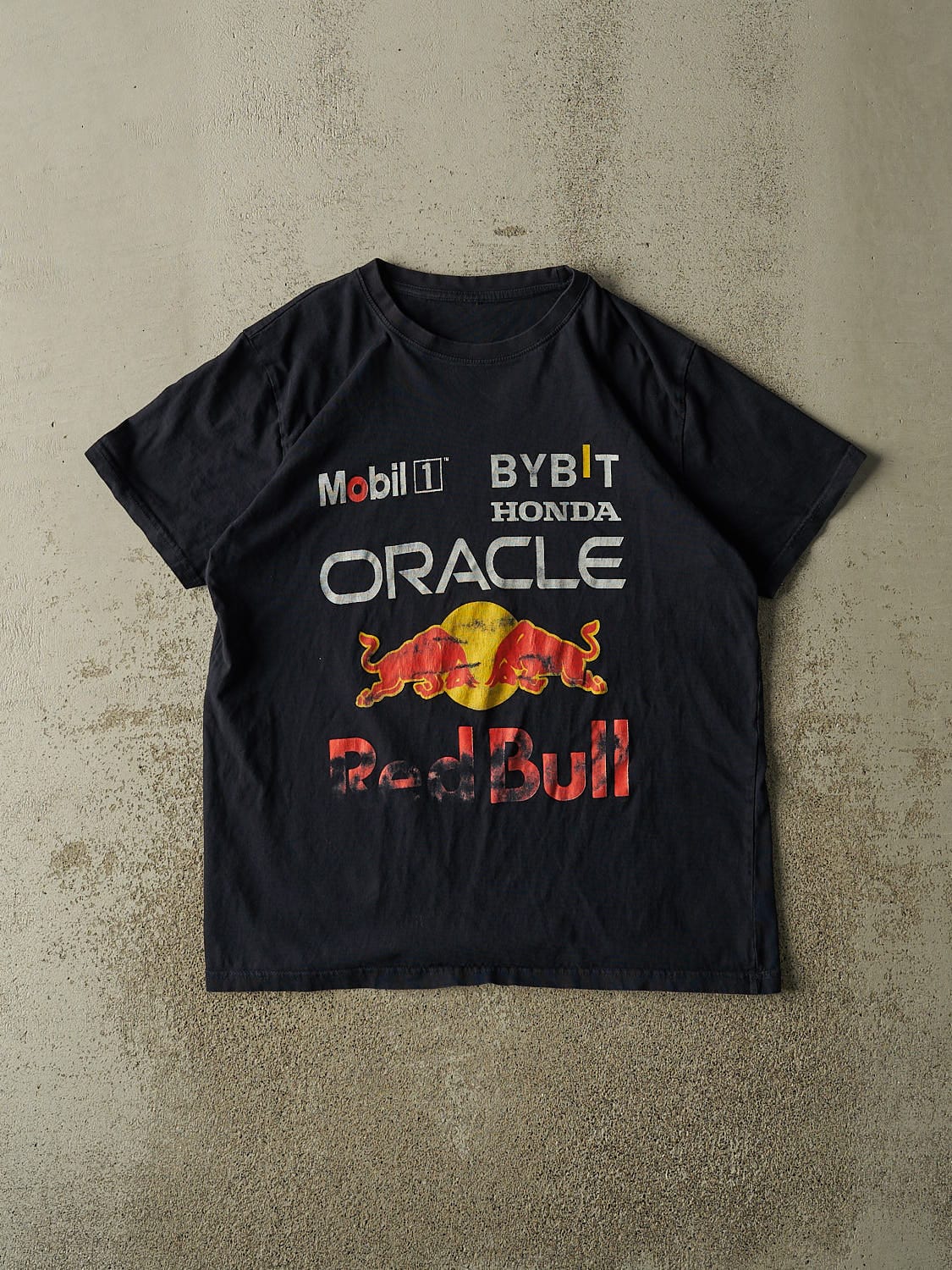 Vintage Y2K Black Red Bull F1 Racing Tee (L/XL)