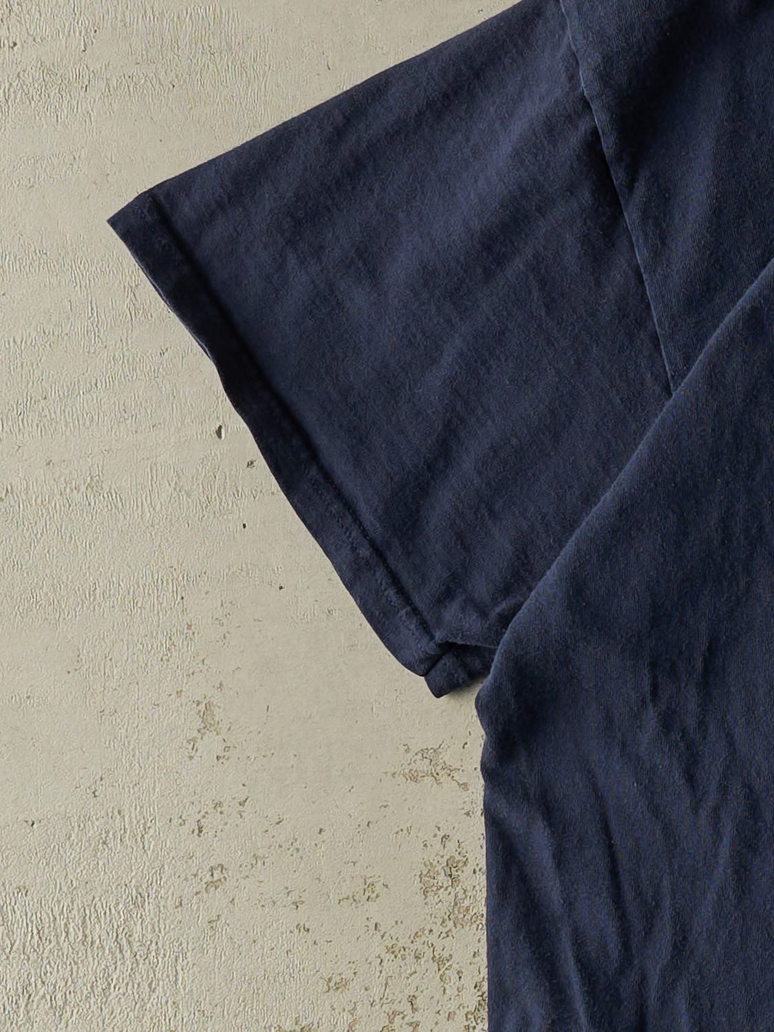 Vintage Y2K Navy Blue Nike Logo Tee (XXL)