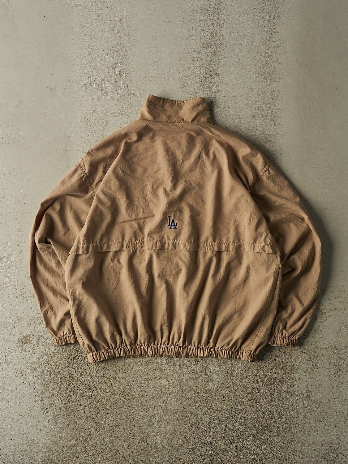 Vintage 90s Beige LA Dodgers Windbreaker Jacket (L/XL)