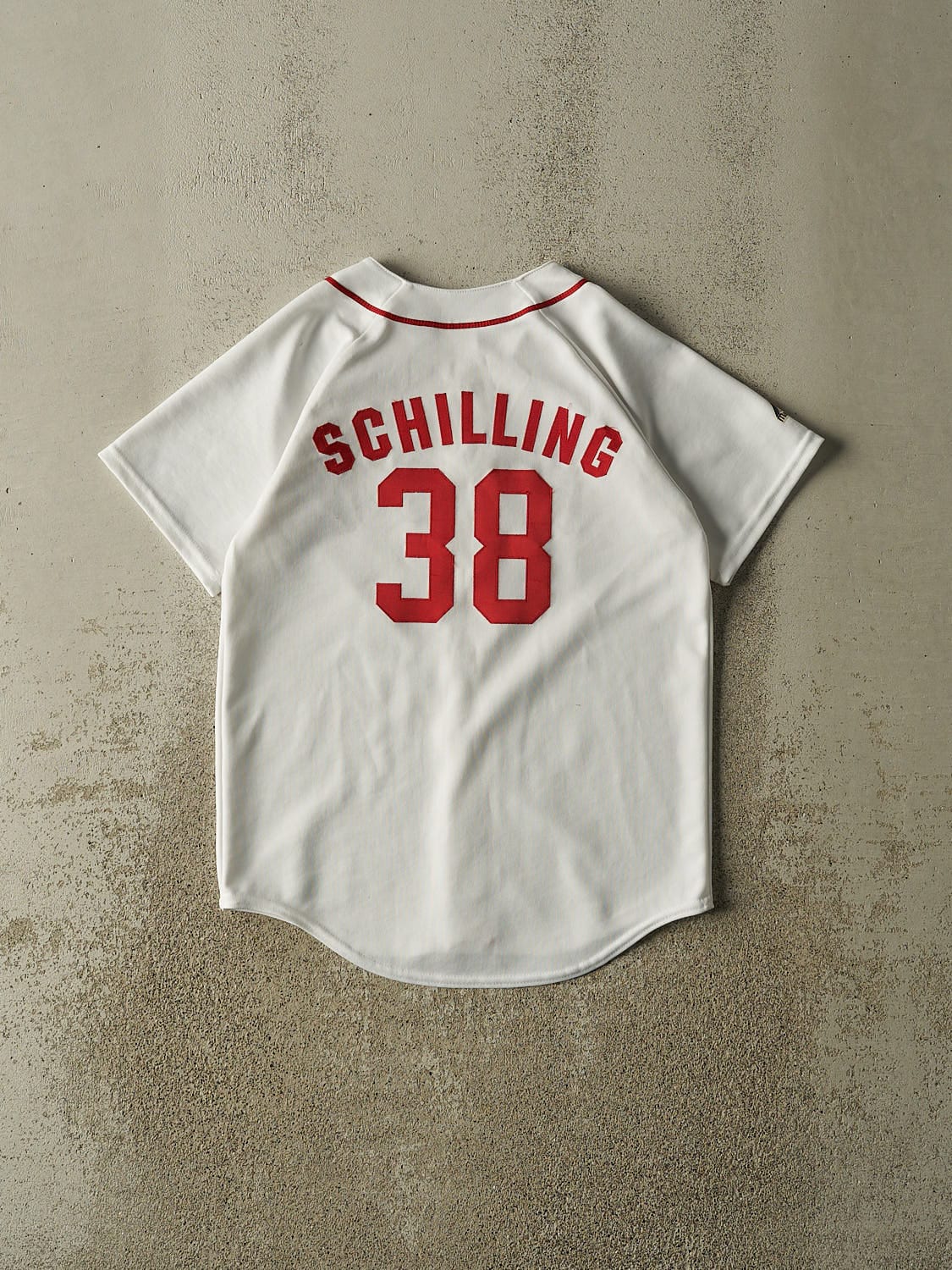 Vintage Y2K White Boston Red Sox #38 Curt Schilling Baseball Jersey (S/M)