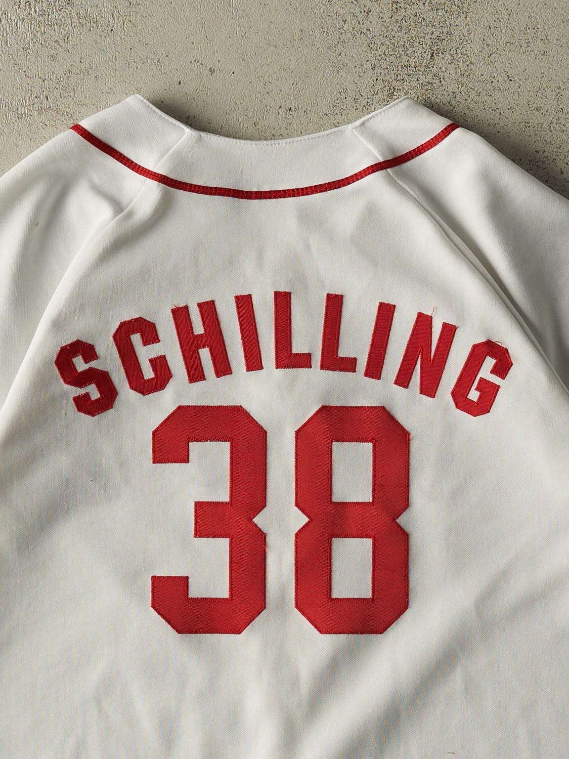 Vintage Y2K White Boston Red Sox #38 Curt Schilling Baseball Jersey (S/M)