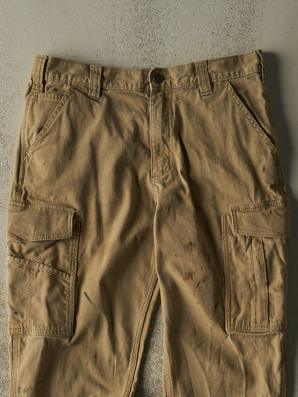 Vintage Y2K Beige Carhartt Utility Cargo Work Pants (32x30.5)
