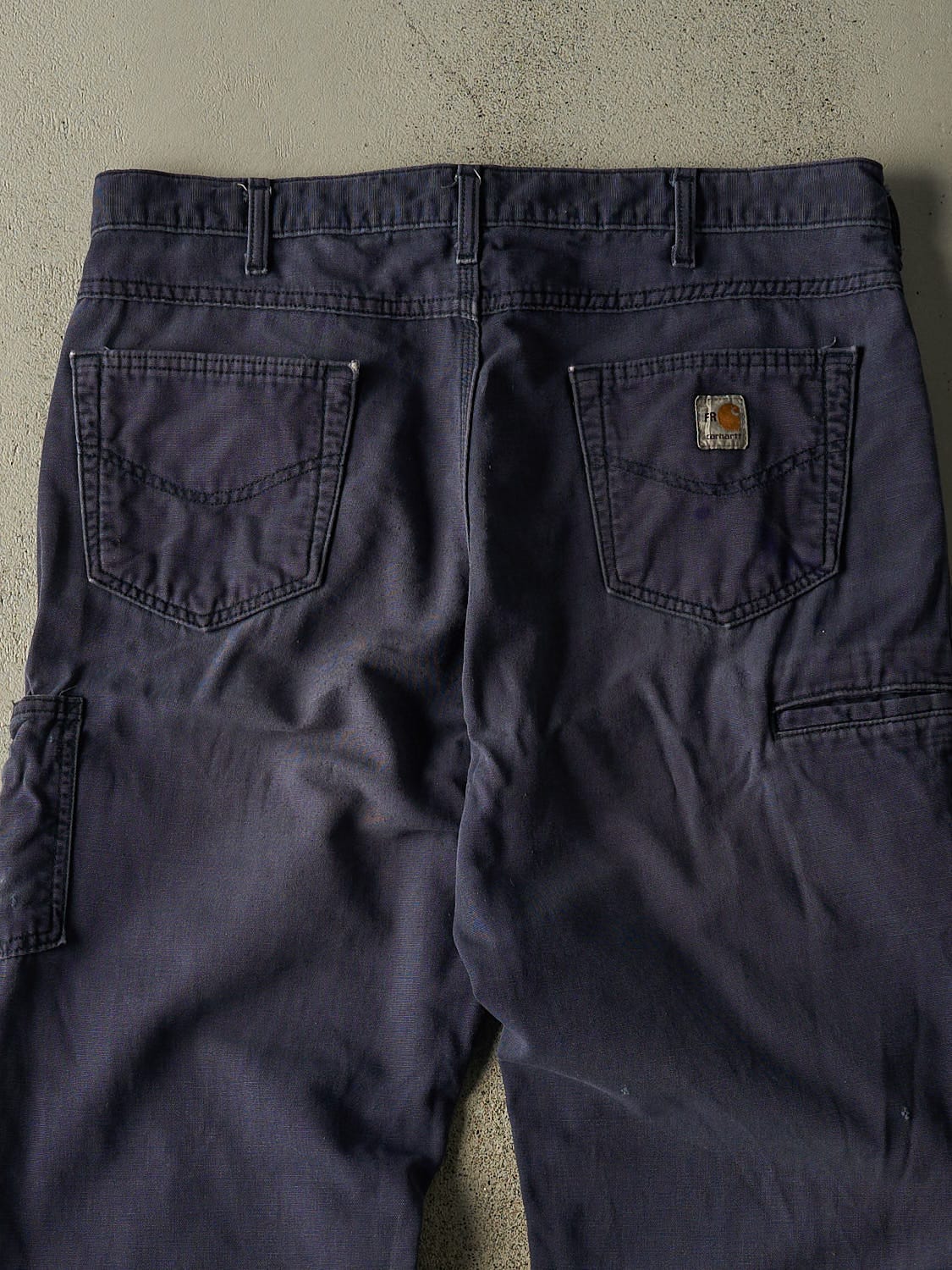 Vintage Y2K Navy Blue Carhartt Fire Resistant Work Pants (38x29.5)