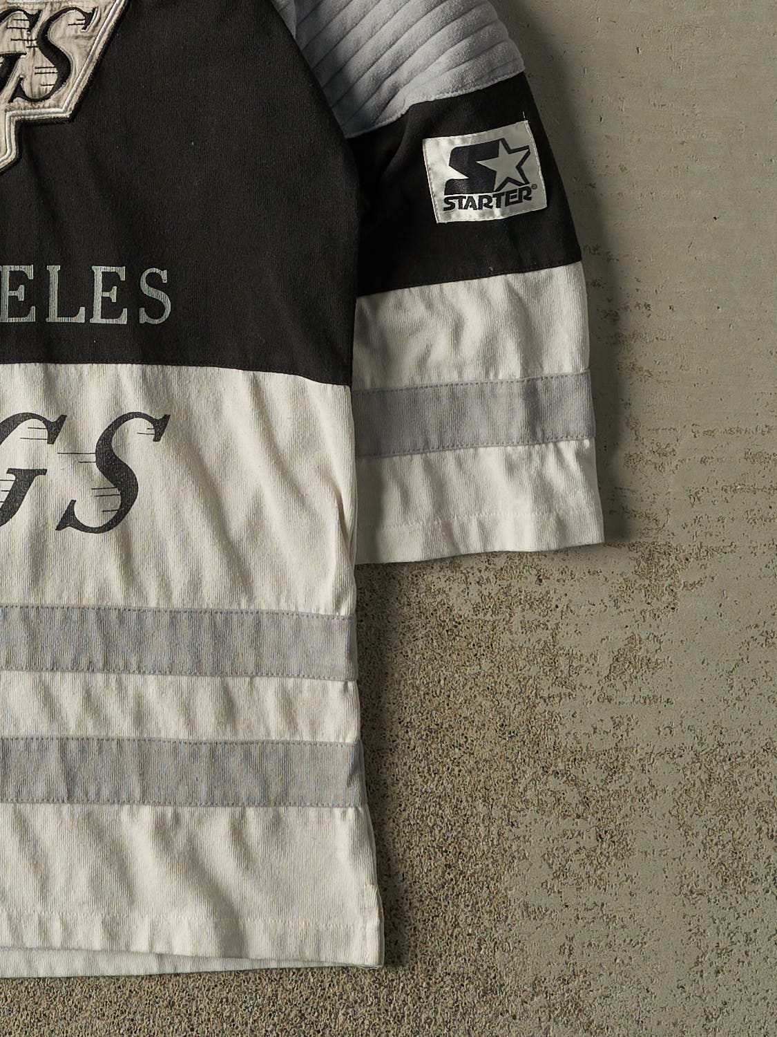Vintage 90s Grey Los Angeles Kings Starter Hockey Jersey Style Shirt (M/L)