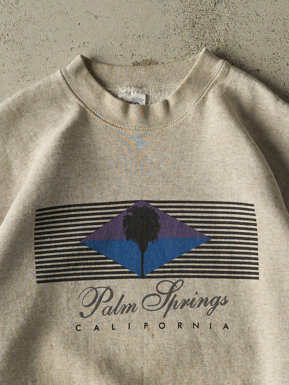 Vintage 90s Heather Grey Palm Springs California Crewneck (M)