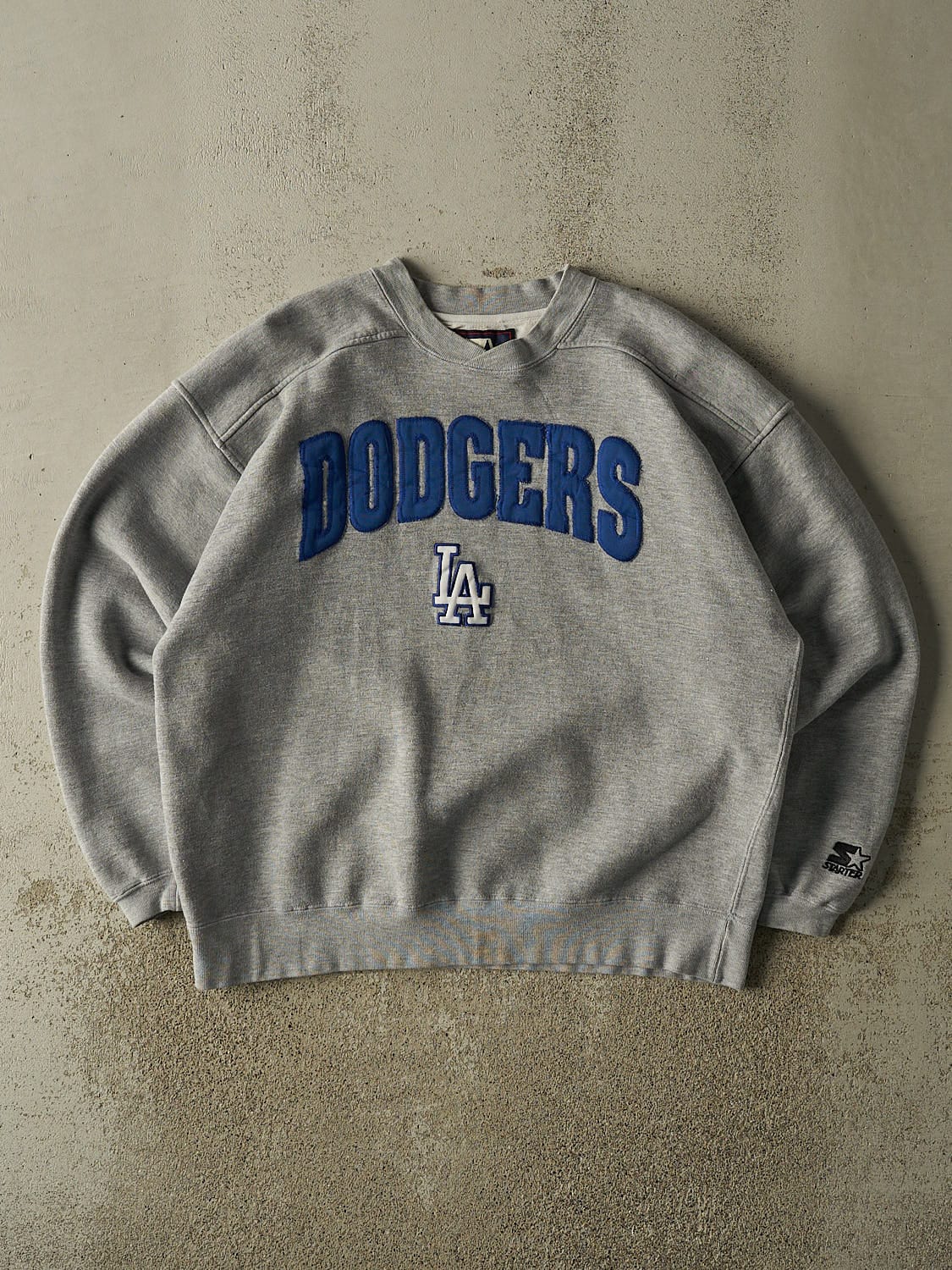 Vintage 90s Grey Los Angeles Dodgers Starter Embroidered Crewneck (L/XL)