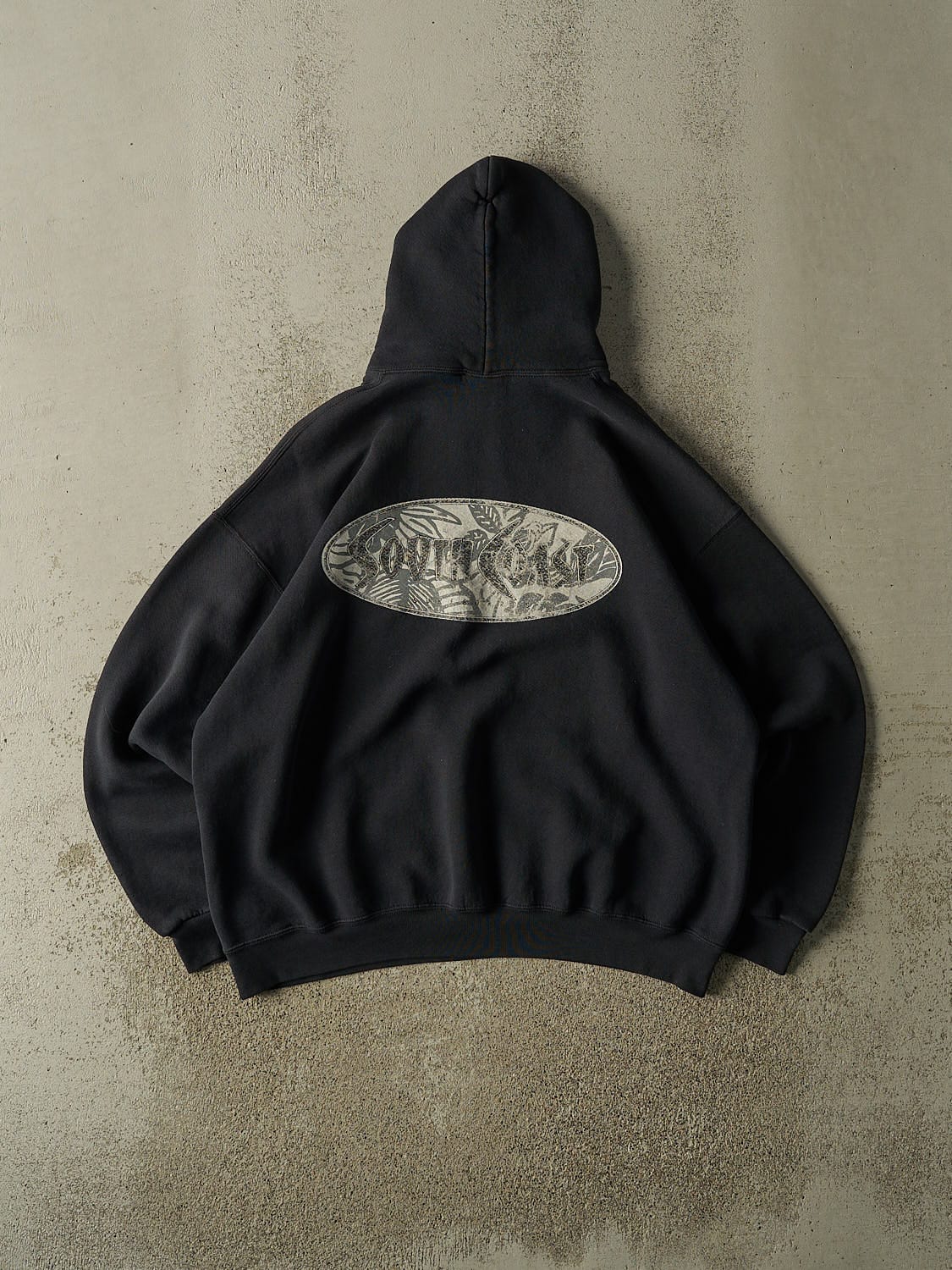 Vintage 90s Black San Diego South Coast Surf Boxy Hoodie (M/L)