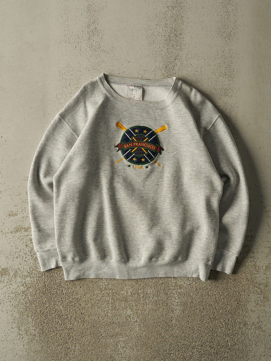 Vintage 80s Heather Grey San Francisco Embroidered Crewneck (S/M)