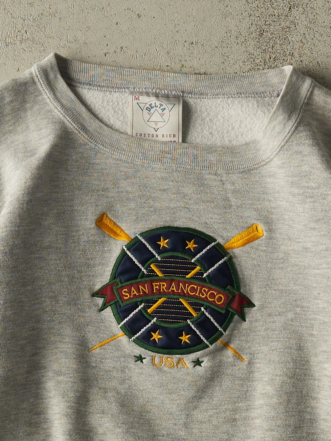 Vintage 80s Heather Grey San Francisco Embroidered Crewneck (S/M)