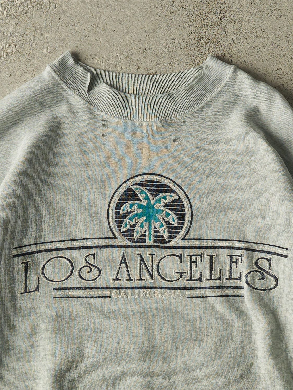 Vintage 90s Heather Grey Los Angeles California Crewneck (M)