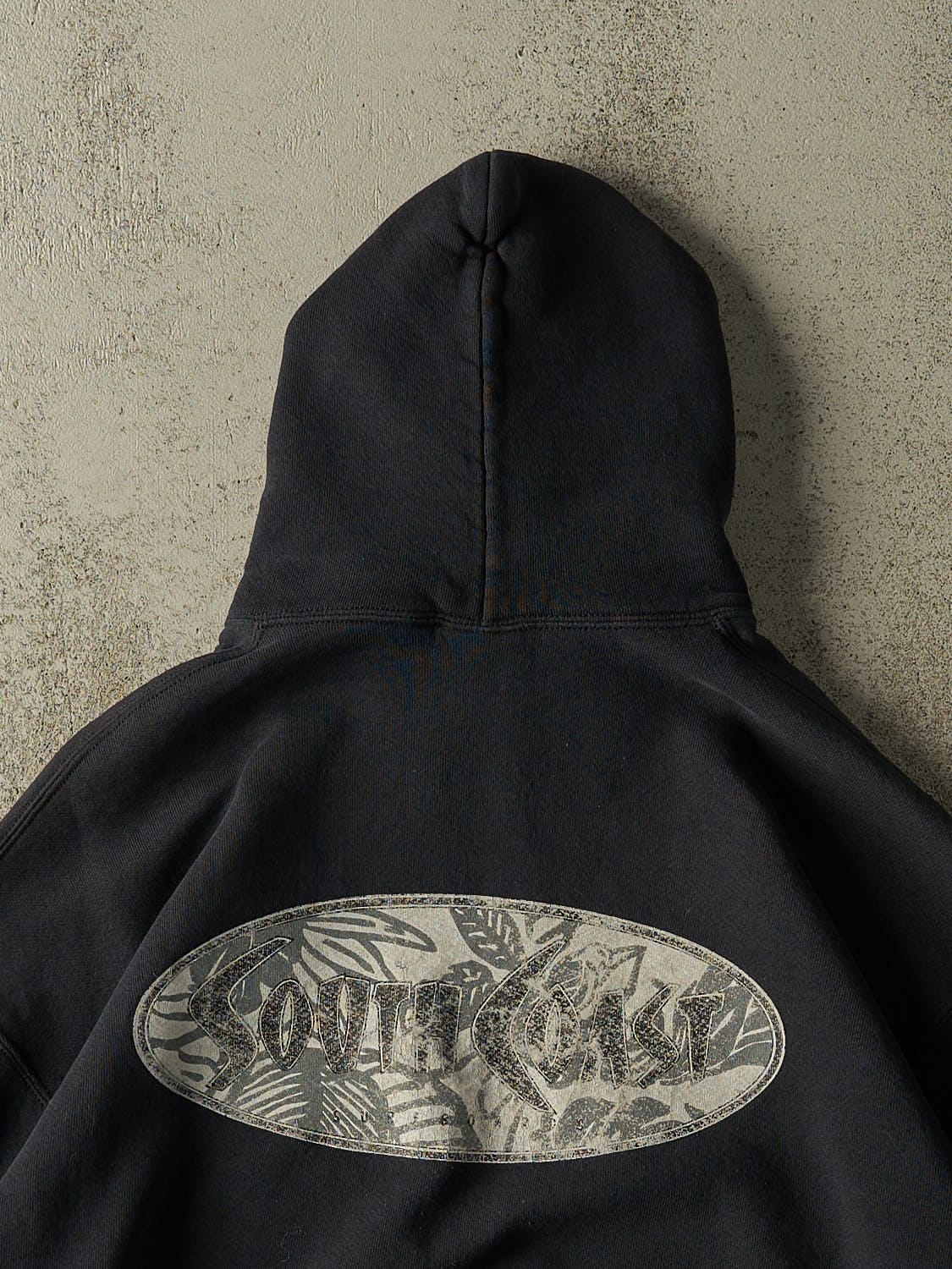Vintage 90s Black San Diego South Coast Surf Boxy Hoodie (M/L)