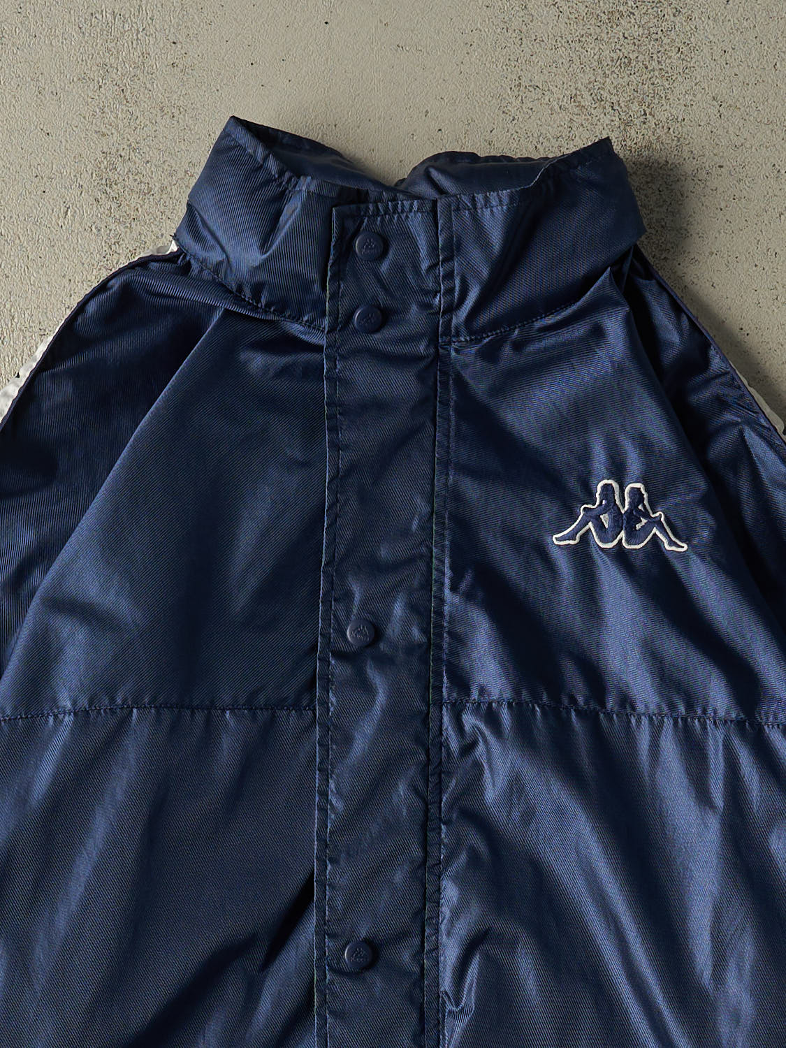 Vintage Y2K Navy Blue Kappa Windbreaker Jacket (XL)