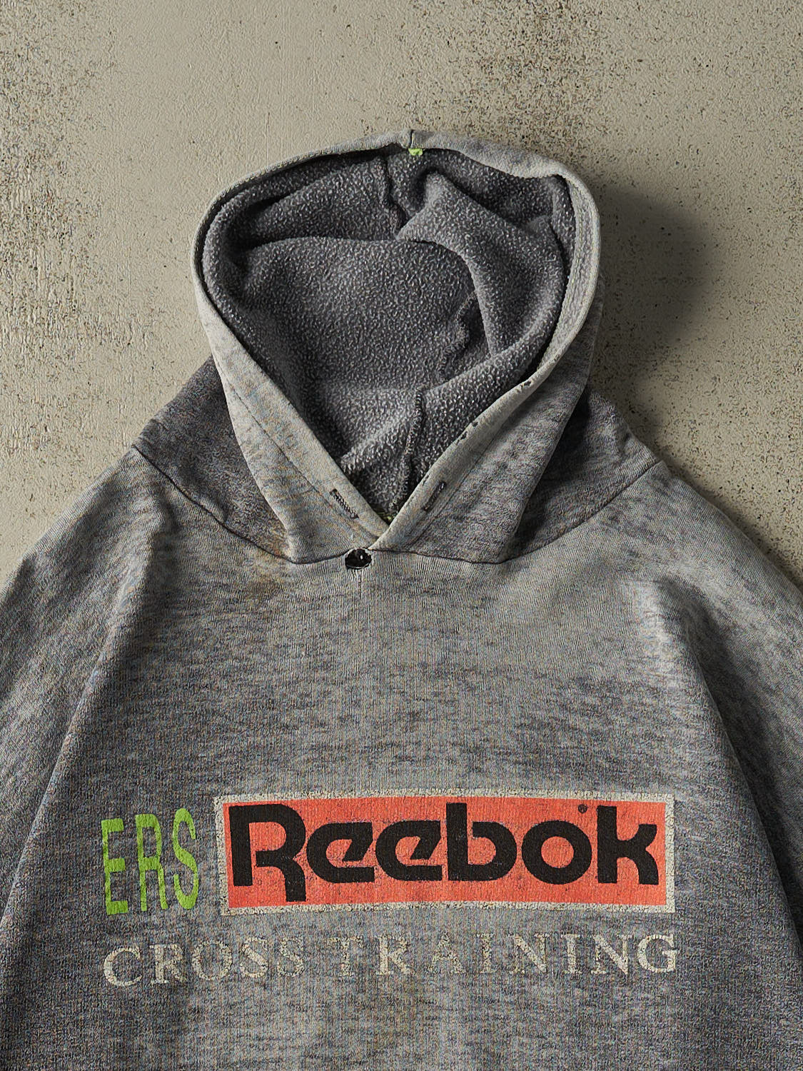 Vintage 80s Charcoal Grey Reebok Cross Training Hoodie (XL)