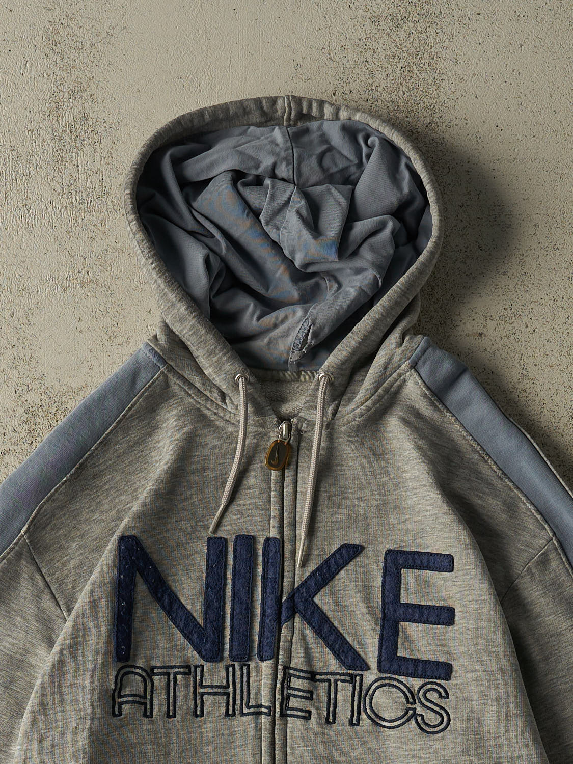 Vintage Y2K Grey Nike Athletics Zip Up Hoodie (S)