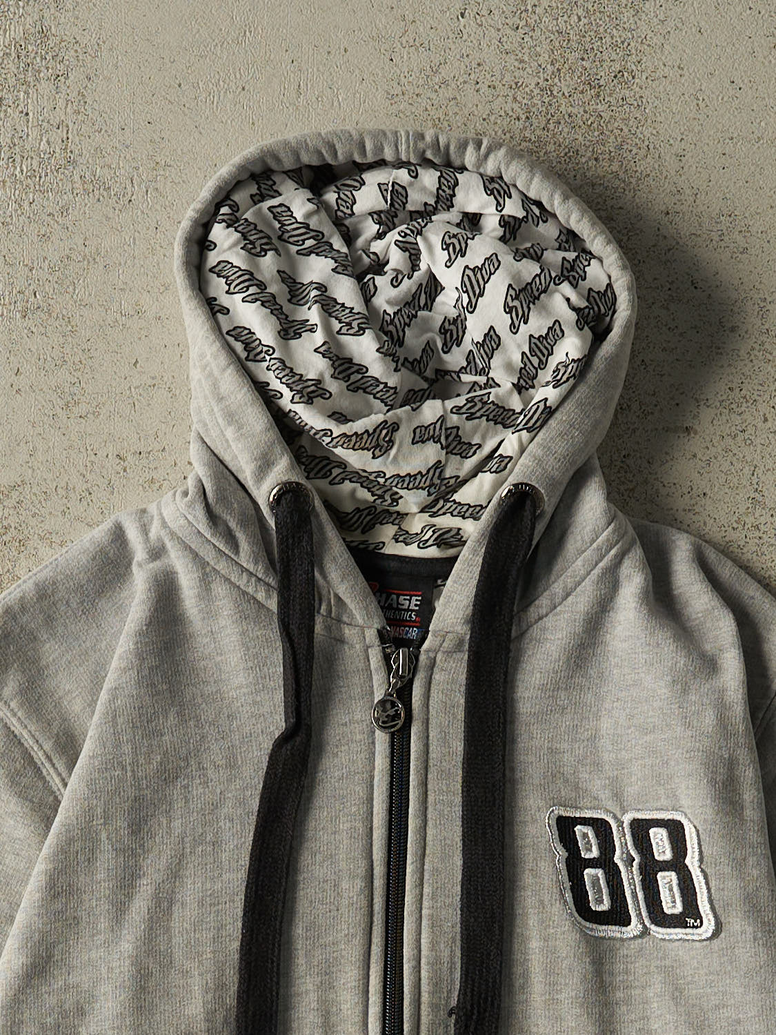 Vintage Y2K Grey Dale Earnhardt Jr Embroidered Zip Up Hoodie (XS)