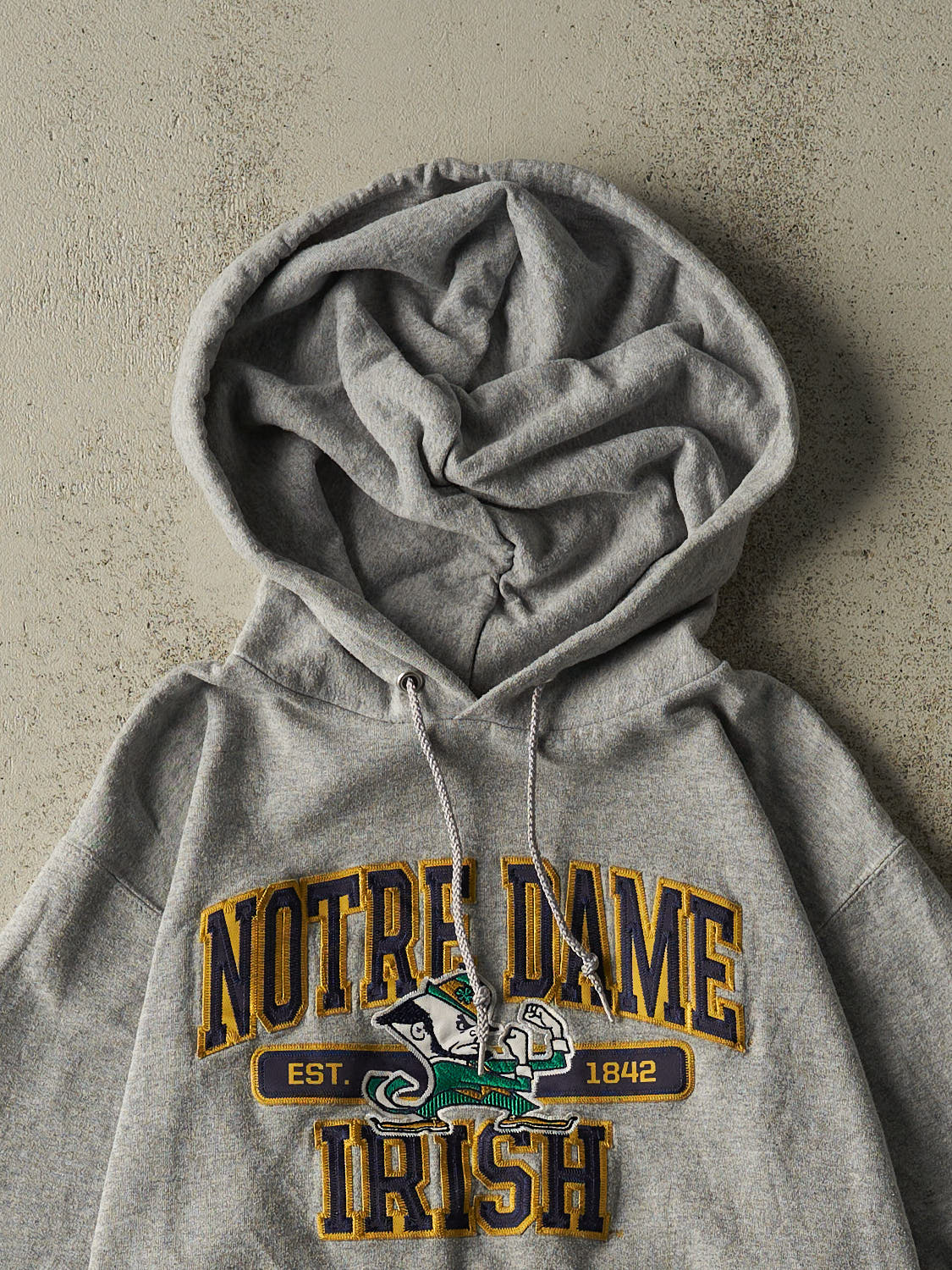 Vintage Y2K Grey University of Notre Dame Fighting Irish Hoodie (XS/S)