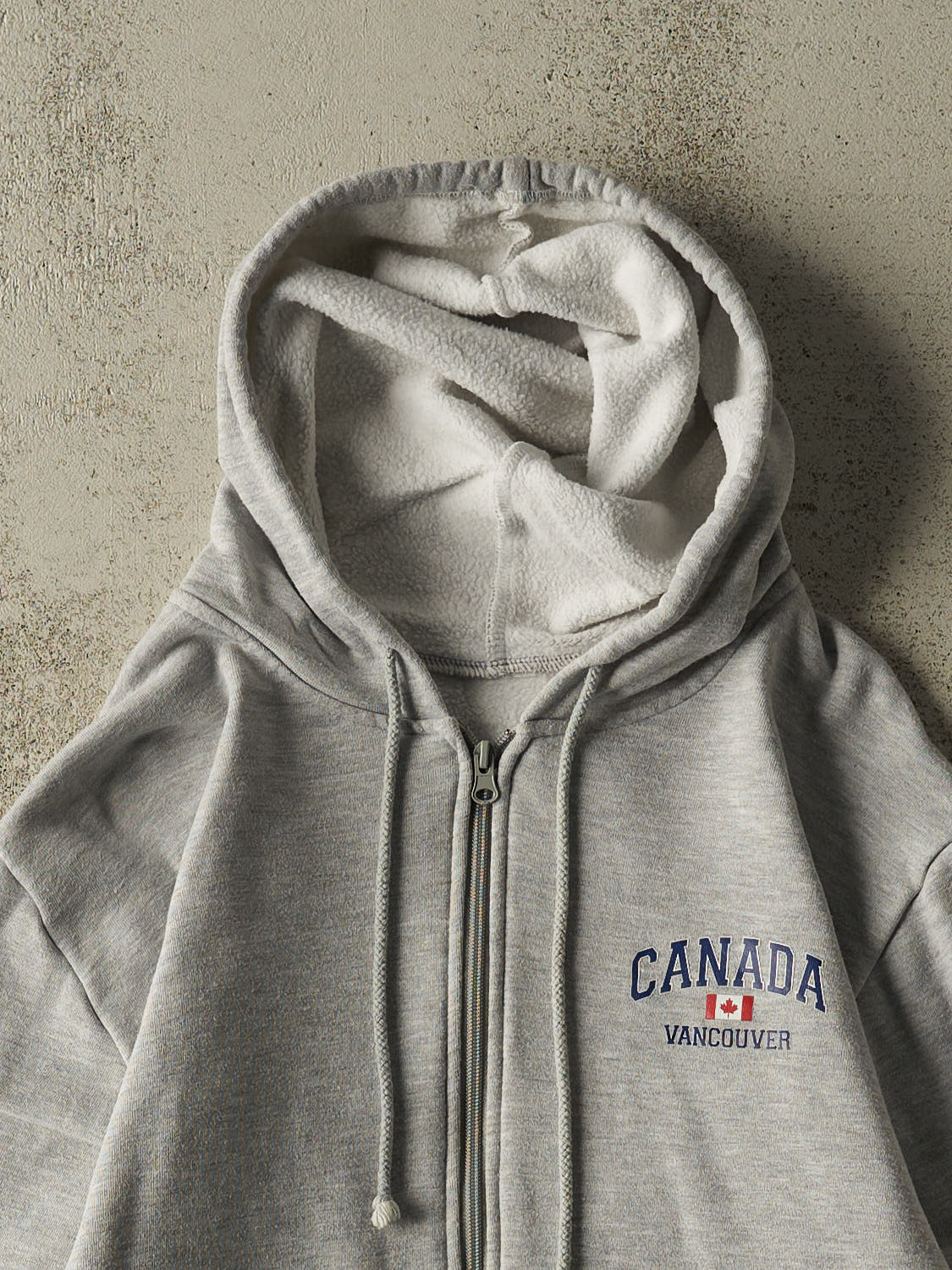 Vintage Y2K Grey Vancouver Canada Zip Up Hoodie (XS)