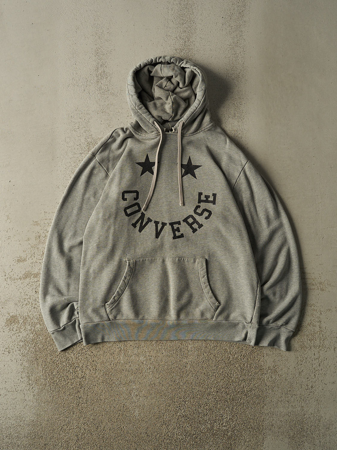 Vintage Y2K Grey Converse Logo Hoodie (XL)