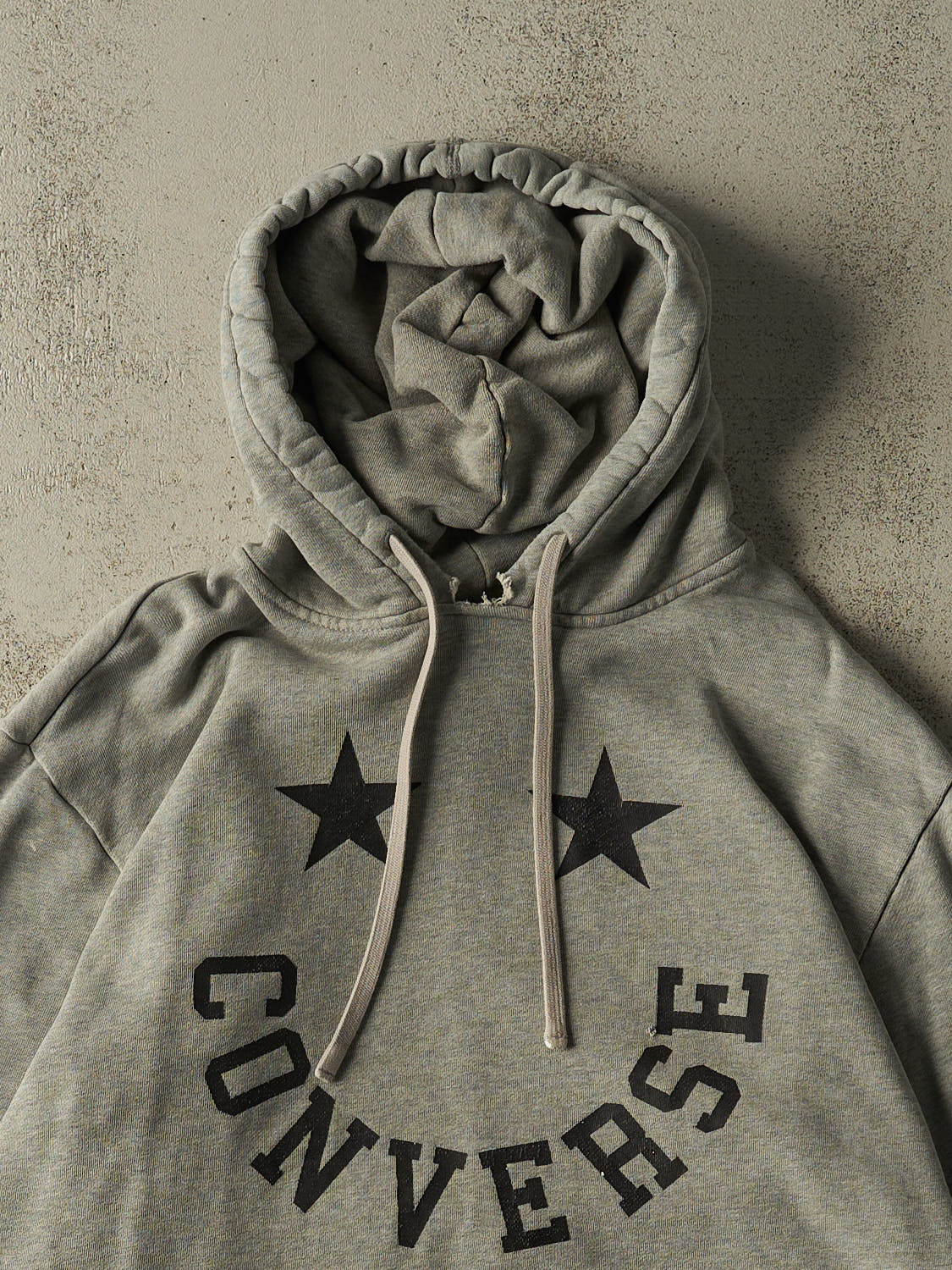 Vintage Y2K Grey Converse Logo Hoodie (XL)