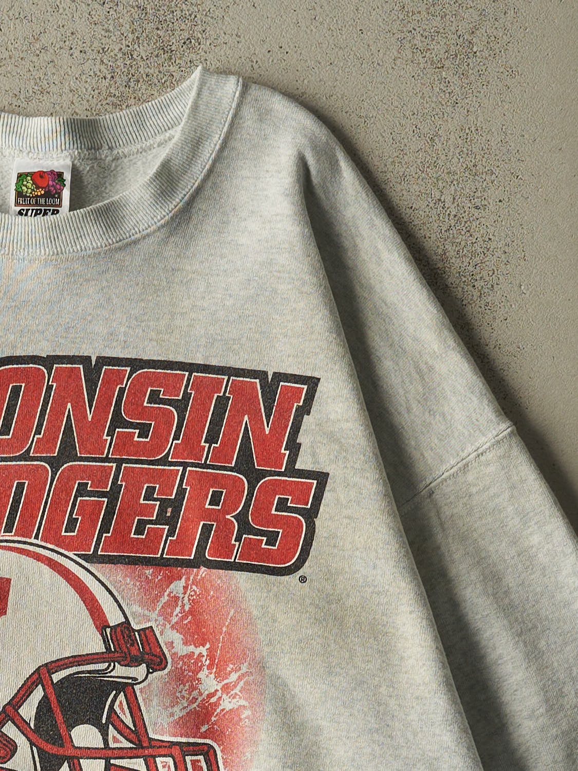 Vintage 00' Heather Grey University of Wisconsin Badgers Rosebowl Crewneck (XL/XXL)